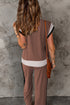 Color Block Detail Casual Two-piece Set